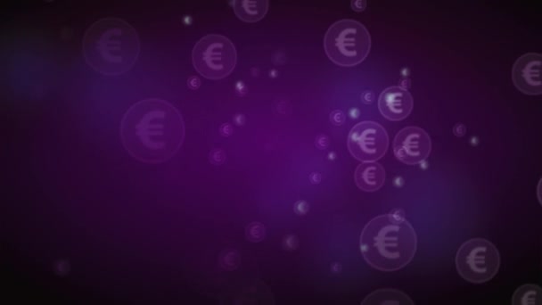 欧元符号紫色覆盖 — 图库视频影像