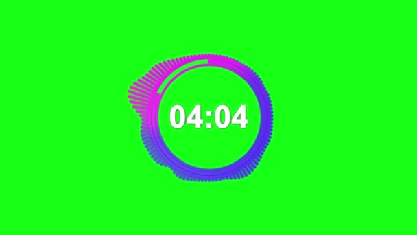 Fünf Minuten Neon Countdown Chroma Taste — Stockvideo