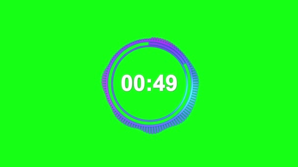 One Minute Countdown Circle Chroma Key — Stock Video