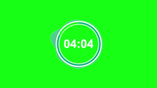 Fünf Minuten Neon Countdown Chroma Taste — Stockvideo