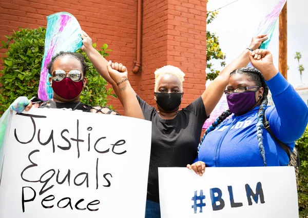 Protestors Holding Signs at Black Lives Protest or Rally — Stock Photo, Image