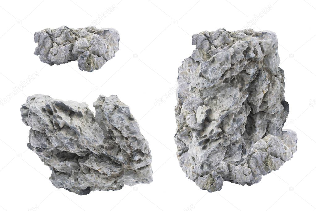 Gray stones on a white background