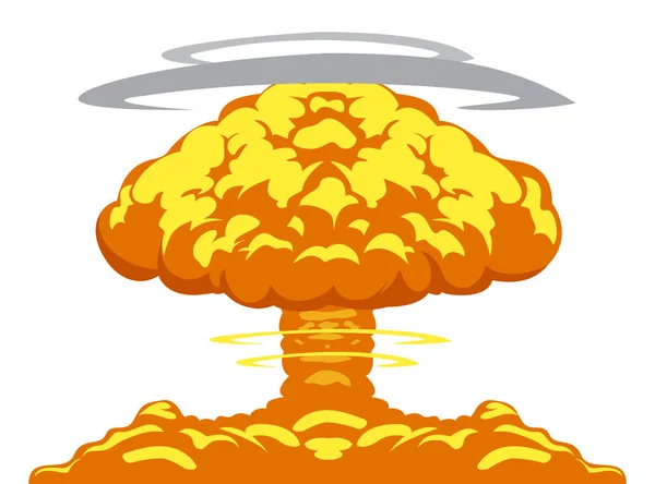 Dünya Üzerinde Patlama Atom Bomba Patlaması Kolay Resim — Stok Vektör