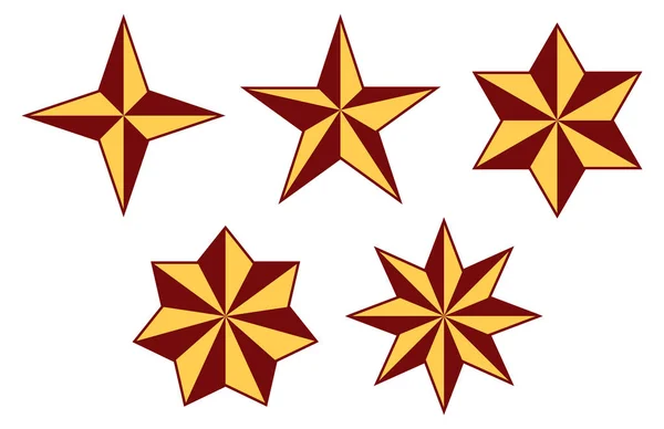 Stars Set Five Stars Four Eight Arms Stars Every Wish — Stock Vector