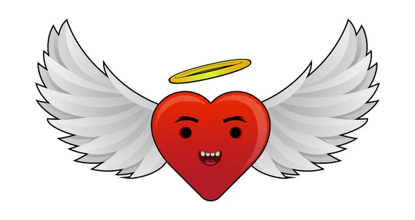 Illustration Heart Wings Halo - Stok Vektor