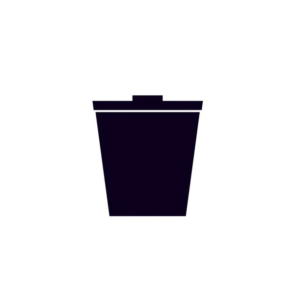 Avfallsbehållare Ikon Vit Bakgrund — Stockfoto