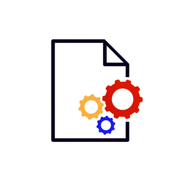 Paper Gear Icon Check Work Recorded Paper — Stock Photo, Image