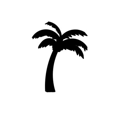 Beyaz arka planda palmiye ağacı simgesi. Sağlık için meyve.,