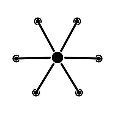 Beyaz arkaplan üzerindeki simgeyi bağla. Sosyal medya iletişim sembolü,