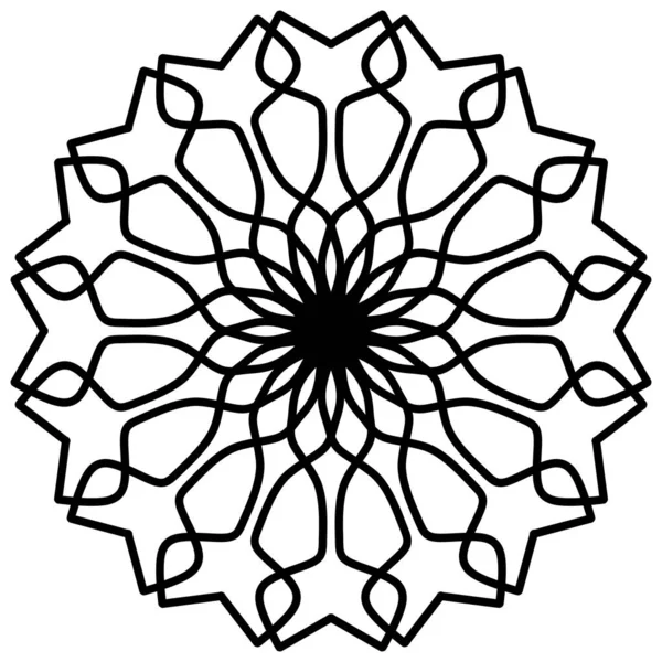 Beyaz arka planda soyut mandala. Tebrik kartı, davetiye, dövme. Stres Önleyici Terapi Kalıbı.
