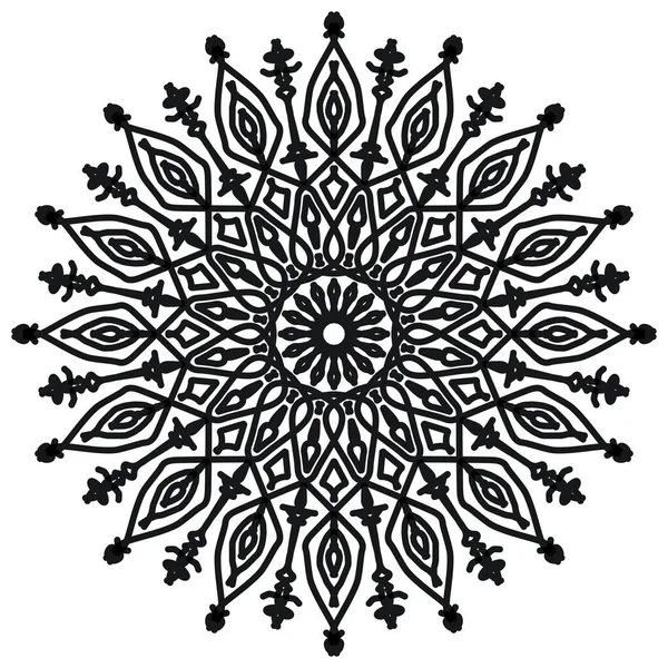 Abstrakt Mandala Vit Bakgrund Gratulationskort Inbjudan Tattoo Antistressterapimönster — Stockfoto