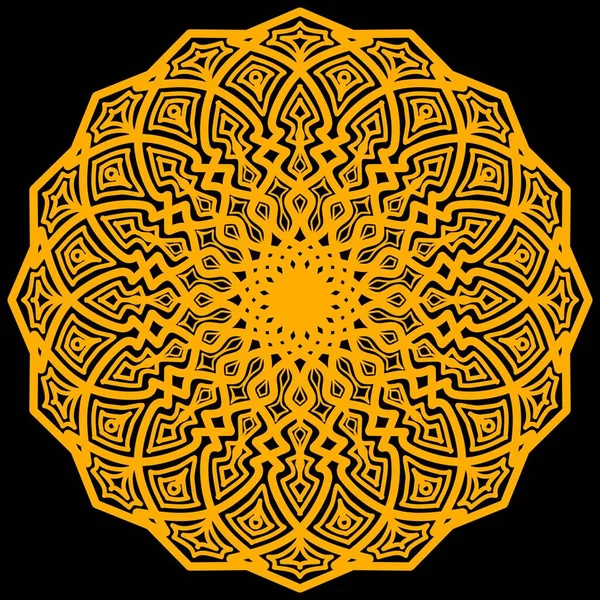 Vintage Oro Abstracto Mandala Line Art Patrón Encaje Sobre Fondo —  Fotos de Stock