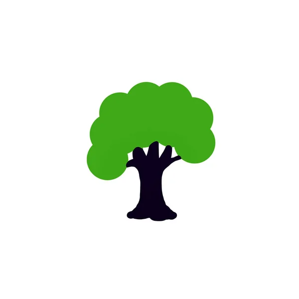 Gröna Blad Träd Ikon Vit Bakgrund — Stockfoto