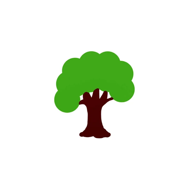 Green Leaves Tree Icon White Background — Stock Photo, Image