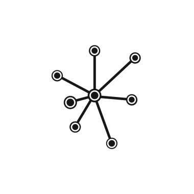 Beyaz arkaplan üzerindeki simgeyi bağla. Sosyal medya iletişim sembolü.