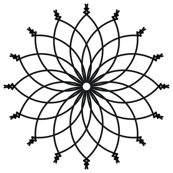 Abstrakt Mandala Vit Bakgrund Gratulationskort Inbjudan Tattoo Antistressterapimönster — Stockfoto