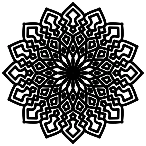 Absztrakt Mandala Fehér Háttérrel Üdvözlőlap Meghívó Tetoválás Stresszoldó Terápiás Minta — Stock Fotó