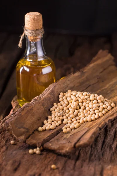 Soya fasulyesi ve soya yağı ahşap tablo