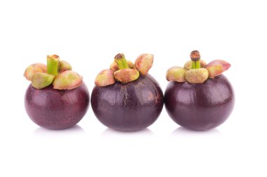ripe mangosteen fruits isolated on white background clipart