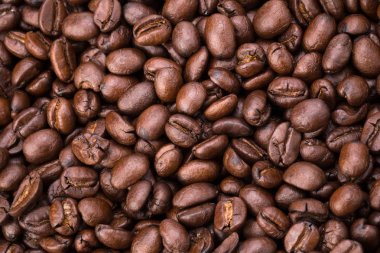 Aromatik kahve çekirdekleri kavrulmuş.