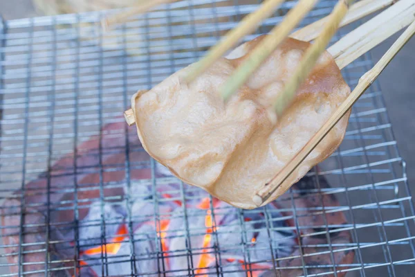 Weergave Van Giant Rijst Krokant Oude Thaise Snack Combinatie Van — Stockfoto