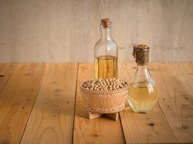 Soya fasulyesi ve soya yağı ahşap tablo