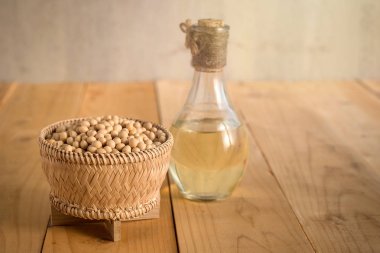 Soya fasulyesi ve soya yağı ahşap tablo