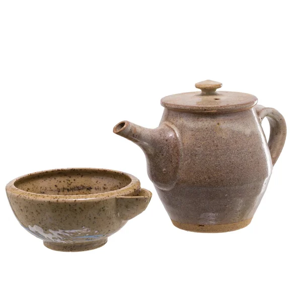 Tea Pot Japán Stílusú Elszigetelt Fehér Background — Stock Fotó