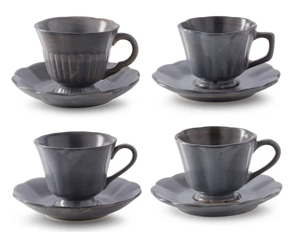 Set Tea Cups Isolated White Background — Stock Photo, Image