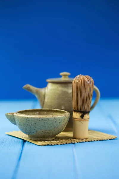 Set Organic Green Matcha Tea Ceremony — Stock Photo, Image