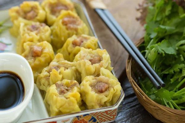 Traditionell Kinesisk Mat Dim Sum Ångad Dumpling — Stockfoto