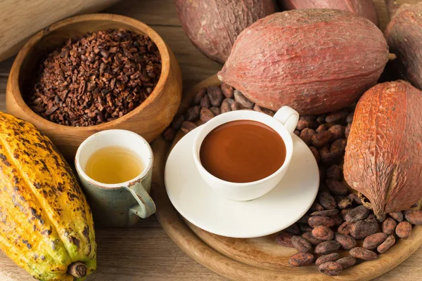 Bebida Fresca Chocolate Con Cacao Mesa —  Fotos de Stock