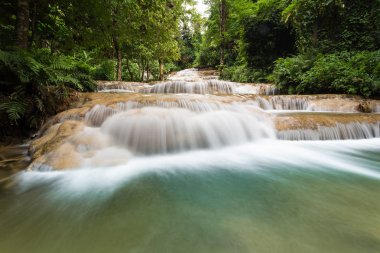Doğal görünümü derin orman şelale Milli Parkı, Tayland