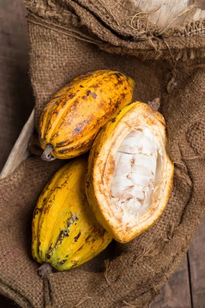 Vista Cercana Pila Fruta Cacao —  Fotos de Stock