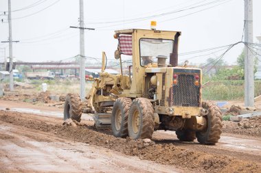Yol greyder iş yol inşaat sitesinde