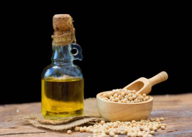 Soya fasulyesi ve soya yağı ahşap tablo