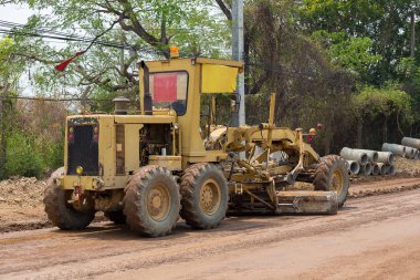 Yol greyder iş yol inşaat sitesinde