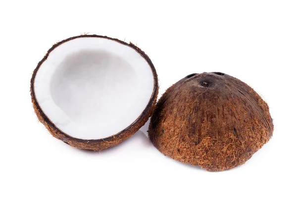 Verse Kokosnoot Geïsoleerd Witte Achtergrond — Stockfoto