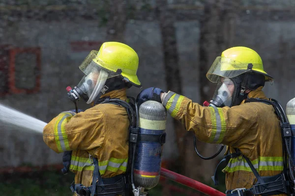 Εκπαιδευτική Άσκηση Καταστροφής Που Απεικονίζει Βενζινάδικο Στο Lampang Ταϊλάνδη — Φωτογραφία Αρχείου