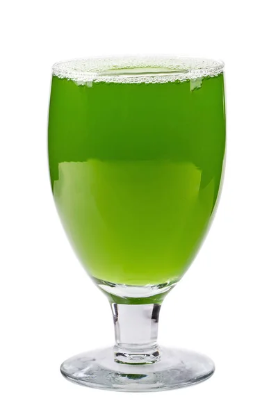 Suco Limão Verde Isolado Fundo Branco — Fotografia de Stock