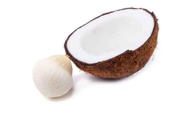 Čerstvé Kokosové Ořechy Izolované Bílém Pozadí — Stock fotografie