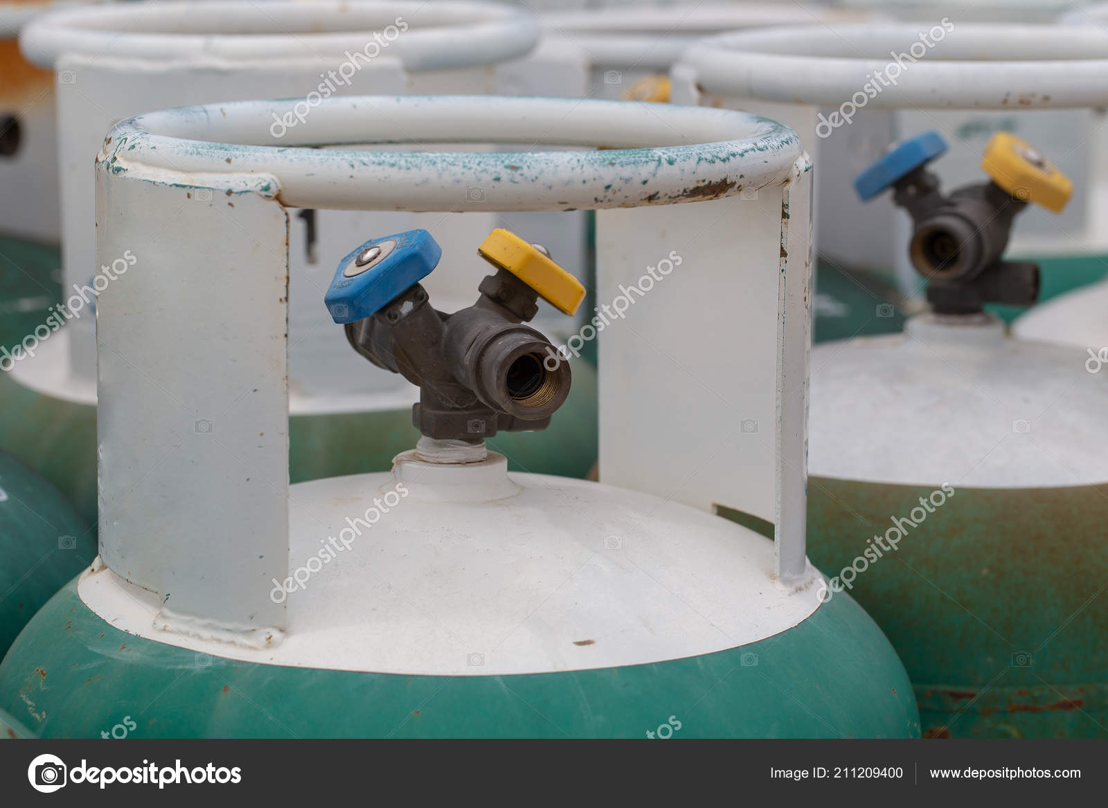 Lpg Gas Bottle Stack Ready Sell Filling Lpg Gas Bottle Stock Photo by