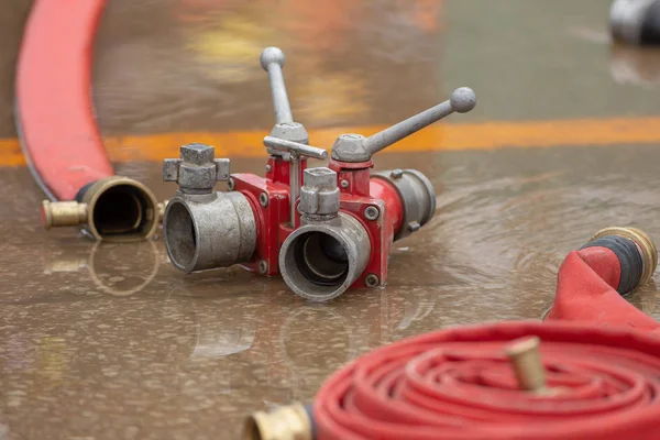 Fire Water Hose Connector Ready Use Outdoor — Stock Photo, Image