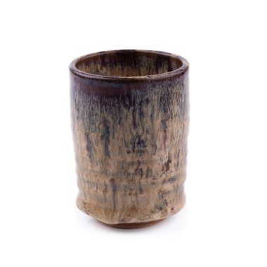 Beyaz bir arka plan üzerinde izole seramik siyah Kupası.