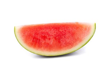 Karpuz ve beyaz bir arka plan üzerinde izole karpuz parçalar.