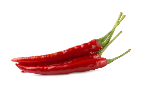 Piments Rouges Isolés Sur Fond Blanc — Photo