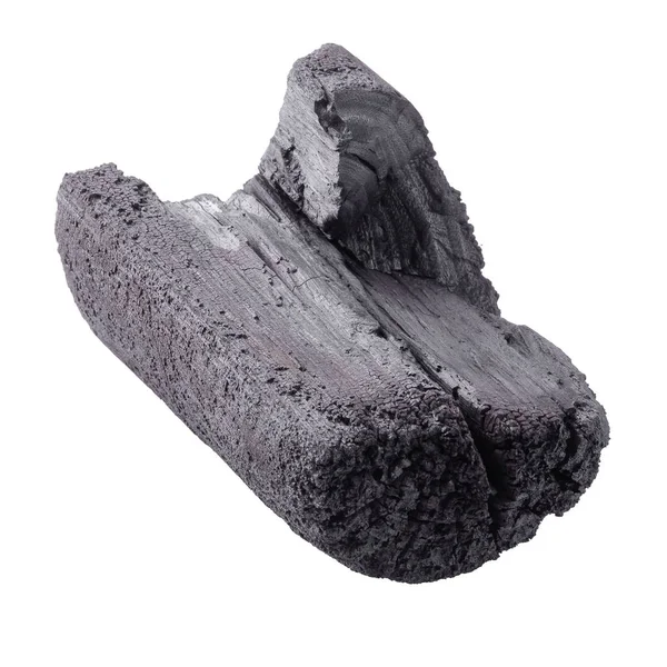 Натуральне Деревне Вугілля Ізольоване Білому Тлі — стокове фото