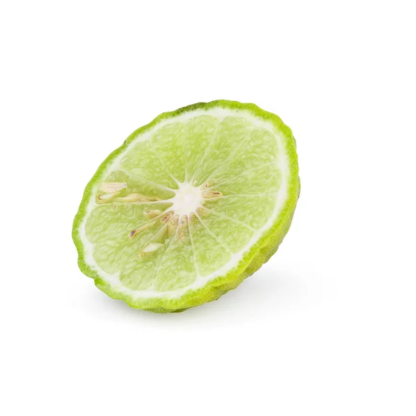 Stapel Afbeelding Bergamot Fruit Geïsoleerd Een Witte Achtergrond Met Uitknippad — Stockfoto