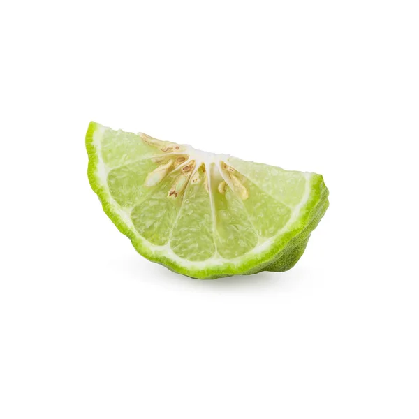 Stack Bilden Bergamott Frukt Isolerad Vit Bakgrund Med Urklippsbana — Stockfoto
