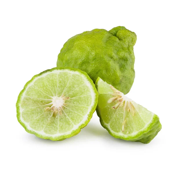 Stapel Afbeelding Bergamot Fruit Geïsoleerd Een Witte Achtergrond Met Uitknippad — Stockfoto